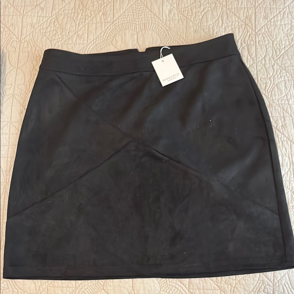 NWT Black suede-like Mini Skirt